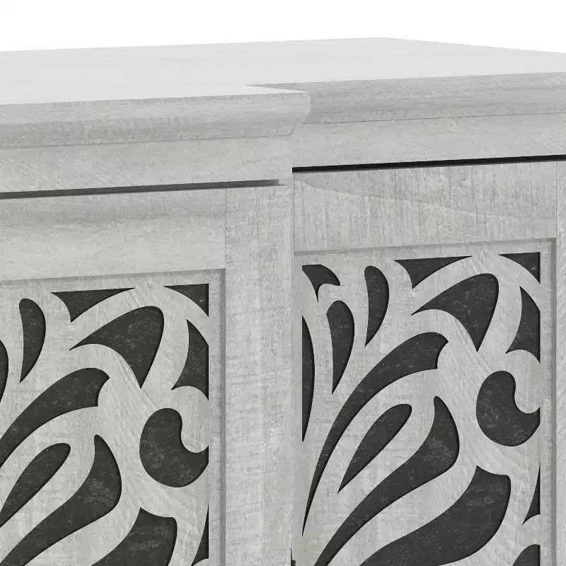 Credenza Galano con ante intagliate tradizionali in grigio 60.4 L 18.2 P 29.3 A