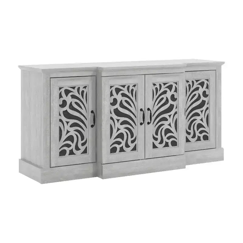 Credenza Galano con ante intagliate tradizionali in grigio 60.4 L 18.2 P 29.3 A