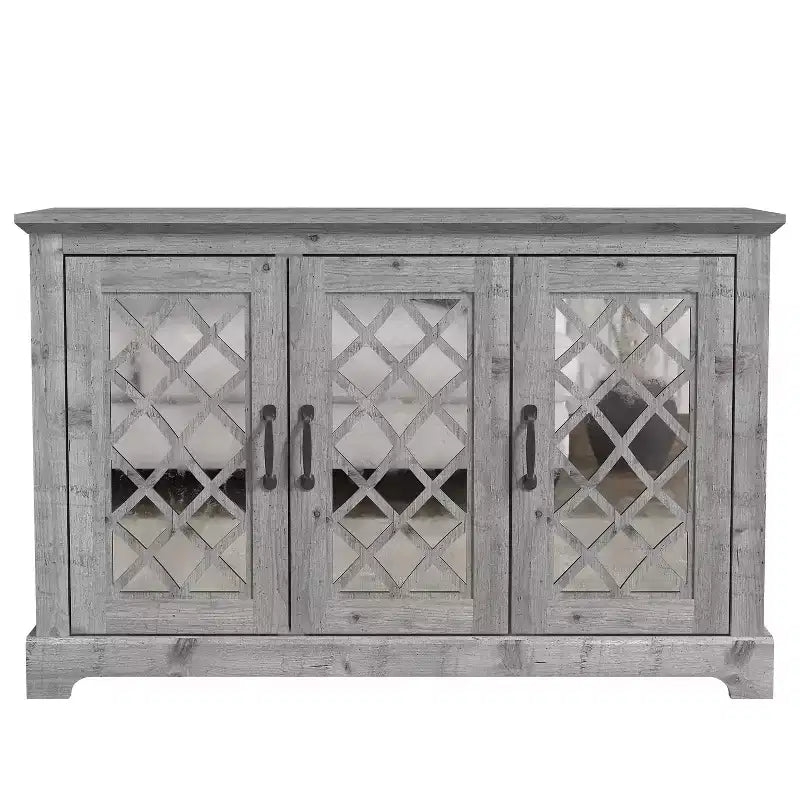 Credenza a 3 ante Galano con vano a giorno a specchio 116 cm L x 40 cm P x 74 cm H