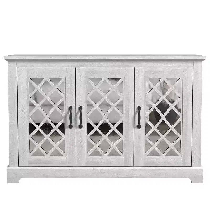 Credenza a 3 ante Galano con vano a giorno a specchio 116 cm L x 40 cm P x 74 cm H