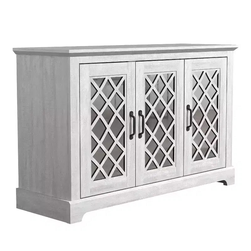 Credenza a 3 ante Galano con vano a giorno a specchio 116 cm L x 40 cm P x 74 cm H