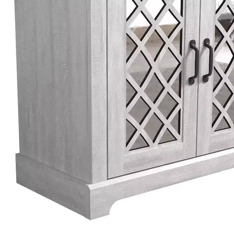 Credenza a 3 ante Galano con vano a giorno a specchio 116 cm L x 40 cm P x 74 cm H