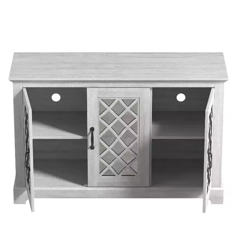 Credenza a 3 ante Galano con vano a giorno a specchio 116 cm L x 40 cm P x 74 cm H