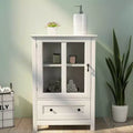 MAYEERTY Buffet Storage Cabinet, Single Glass Door with Unique Bell Handle for Home