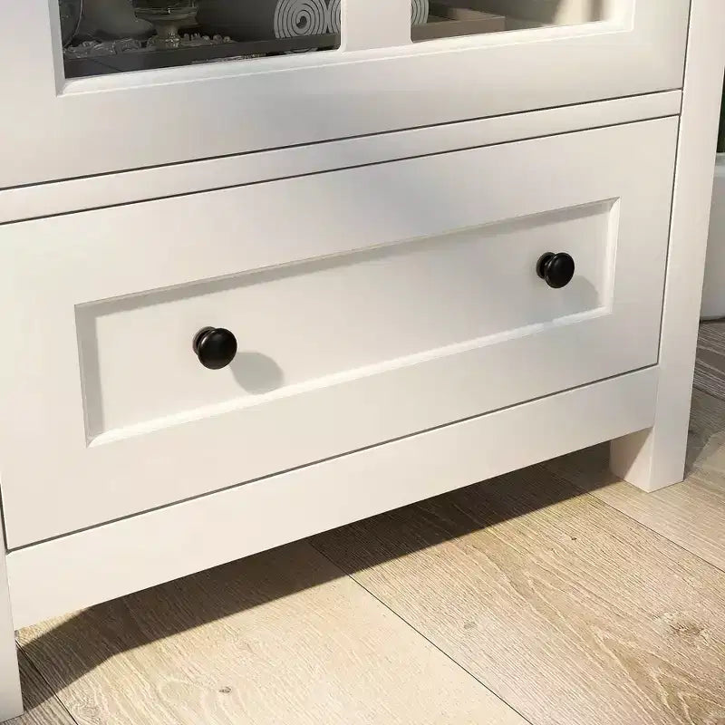 MAYEERTY Mobile Credenza con Vetrina, Anta Singola in Vetro con Maniglia a Campana Unica per la Casa