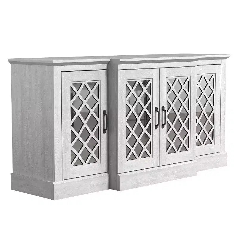 Credenza Galano a 4 ante con ante a specchio intagliate 60,4 L 18,2 P 29,3 H