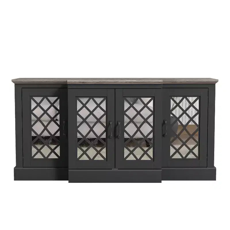 Credenza Galano a 4 ante con ante a specchio intagliate 60,4 L 18,2 P 29,3 H