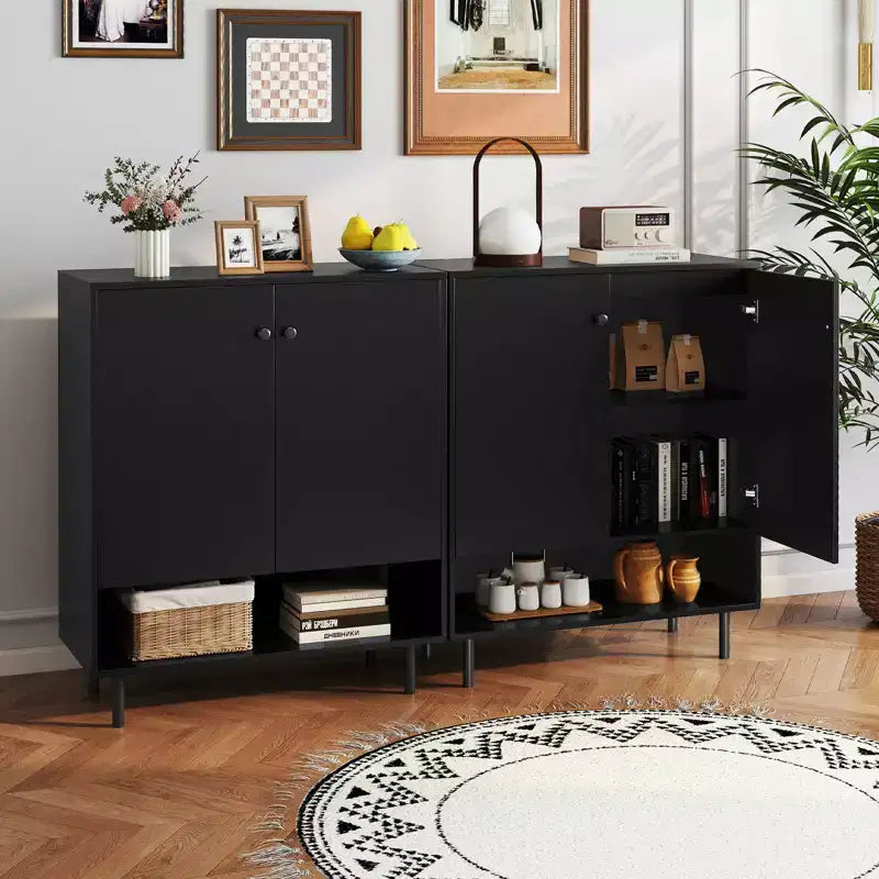 Costway Mobile Credenza da Cucina con 2 Ante e Ripiano Regolabile