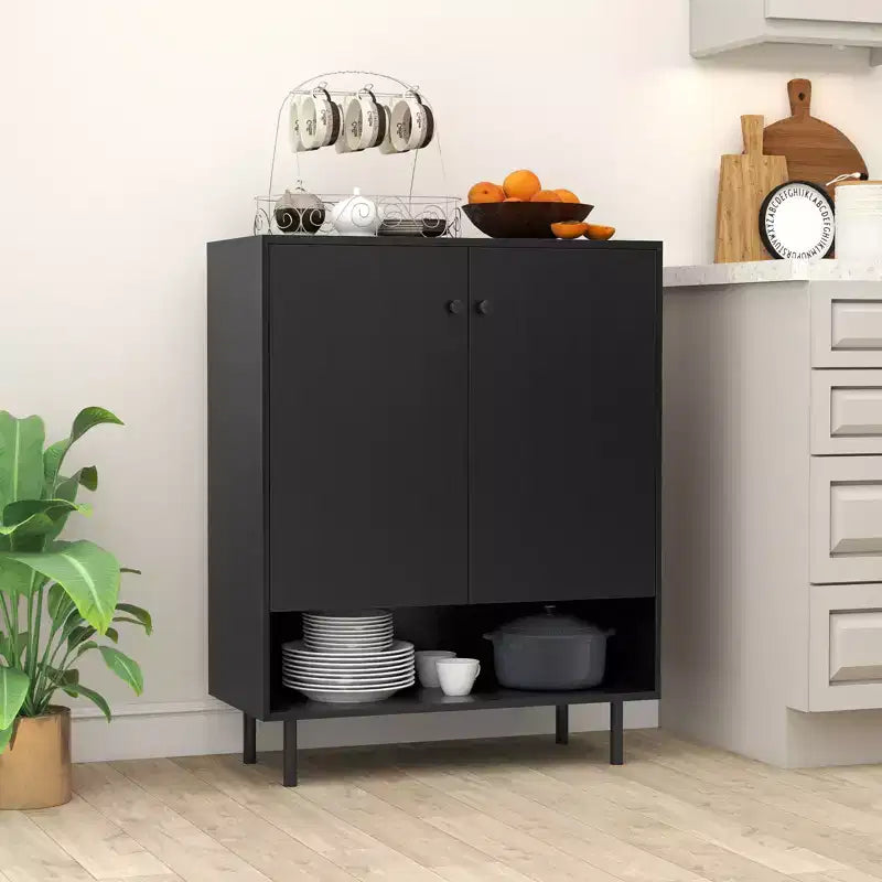 Costway Mobile Credenza da Cucina con 2 Ante e Ripiano Regolabile