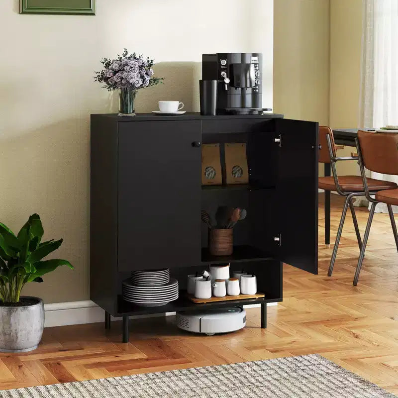 Costway Mobile Credenza da Cucina con 2 Ante e Ripiano Regolabile