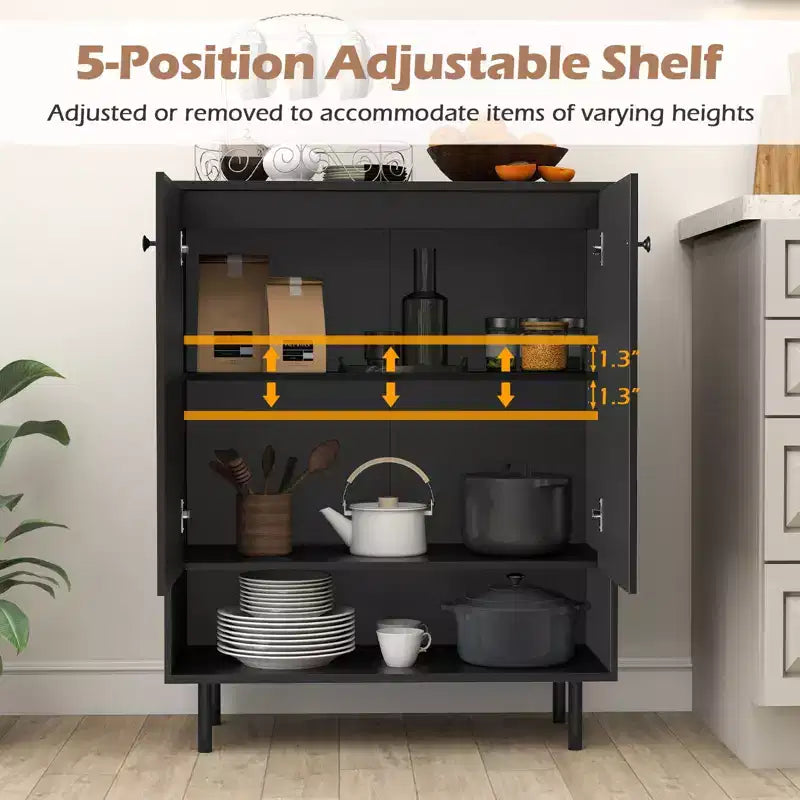 Costway Mobile Credenza da Cucina con 2 Ante e Ripiano Regolabile