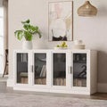 Dovelina Adjustable Hinges Cable Management! Black Sideboard Solves Storage Pain Points