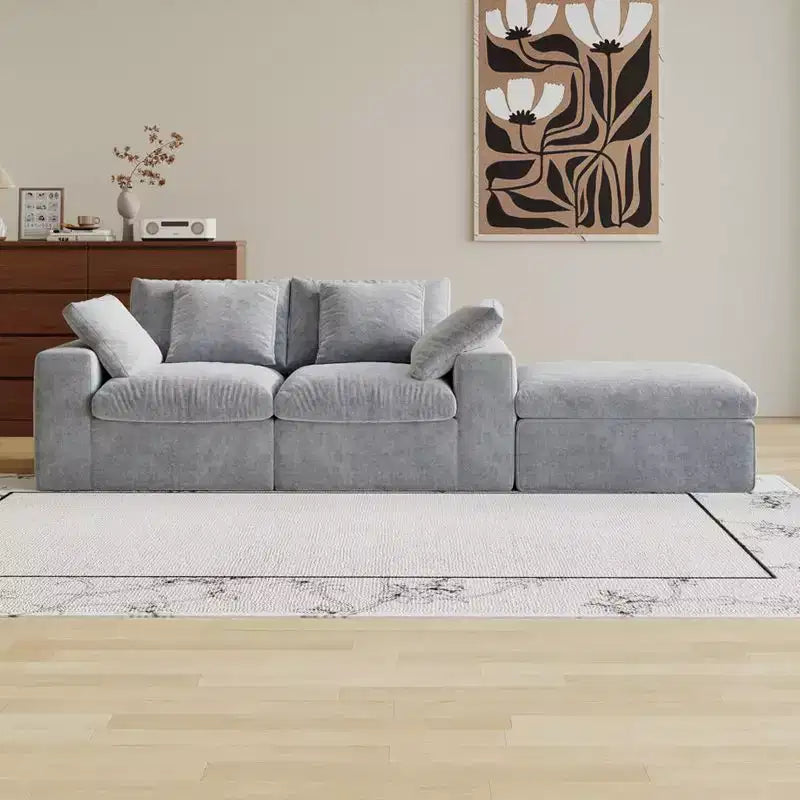Divano componibile modulare a nuvola Swtroom a forma di L senza ossa da 79 litri, schiuma ad alta densità 35D con braccioli extra larghi, divani componibili a compressione
