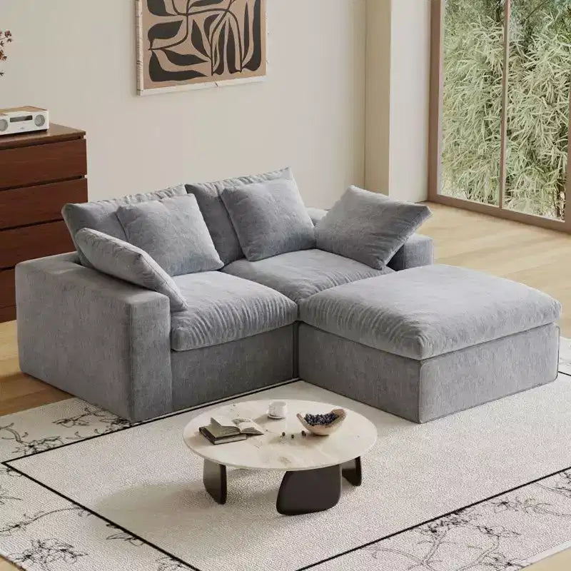 Divano componibile modulare a nuvola Swtroom a forma di L senza ossa da 79 litri, schiuma ad alta densità 35D con braccioli extra larghi, divani componibili a compressione