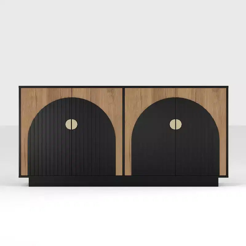 Mobile credenza moderno da 63 pollici in stile fattoria con ante scanalate e spazio contenitivo - Credenza contenitore per sala da pranzo, mobile bar e tavolo consolle per enoteca