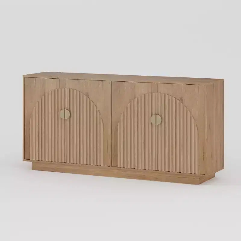 Mobile credenza moderno da 63 pollici in stile fattoria con ante scanalate e spazio contenitivo - Credenza contenitore per sala da pranzo, mobile bar e tavolo consolle per enoteca