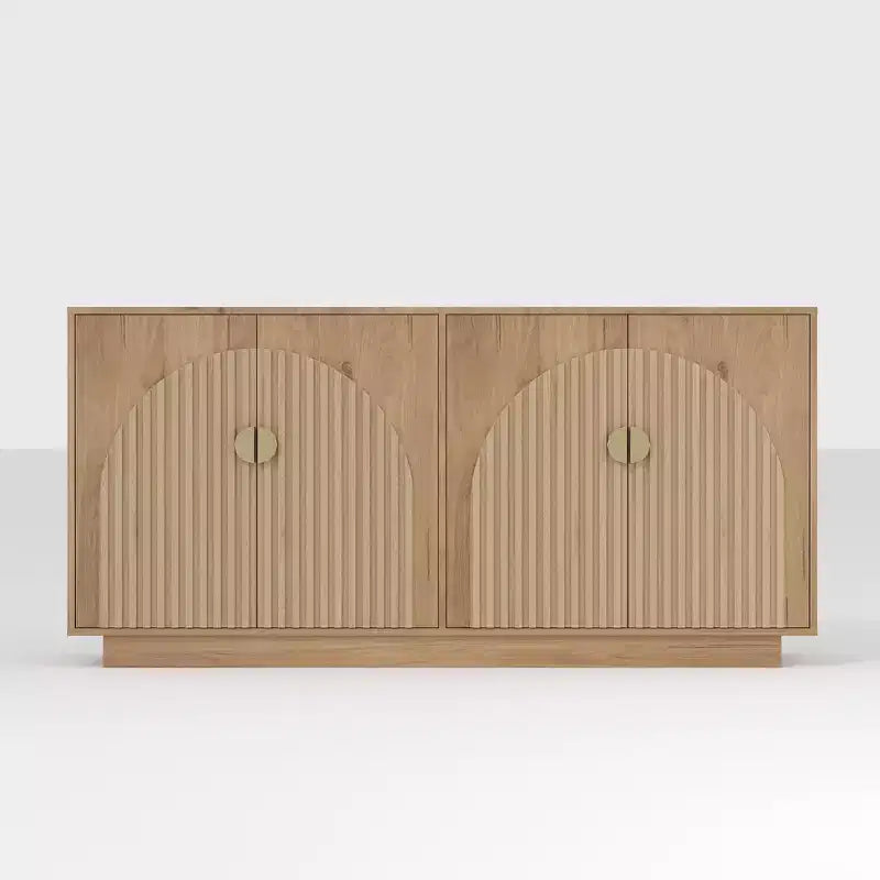 Mobile credenza moderno da 63 pollici in stile fattoria con ante scanalate e spazio contenitivo - Credenza contenitore per sala da pranzo, mobile bar e tavolo consolle per enoteca