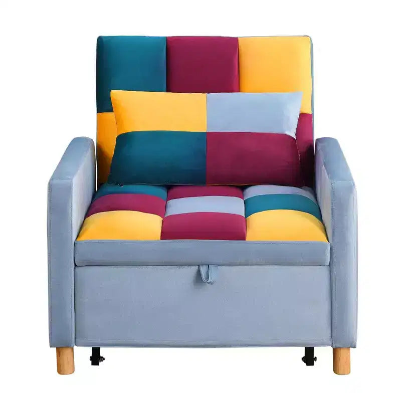 Fauteuil convertible avec oreiller – Canapé-lit simple 3-en-1 pour salon, chambre à coucher