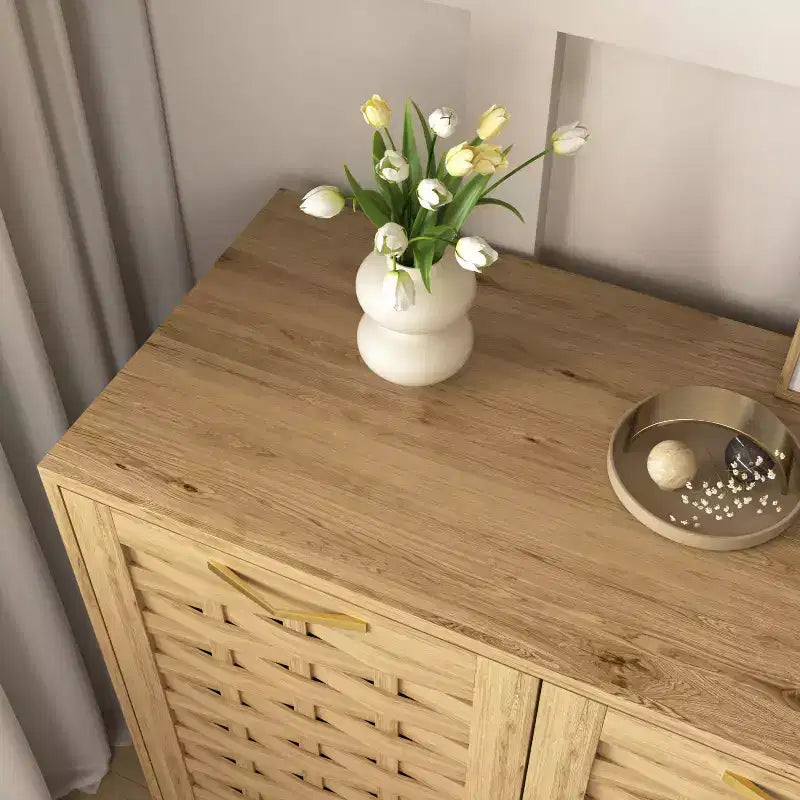 Mobile Contenitore con 3 Ante e Ripiano Regolabile, Credenza per Sala da Pranzo, Soggiorno, Ingresso - Panipeachy