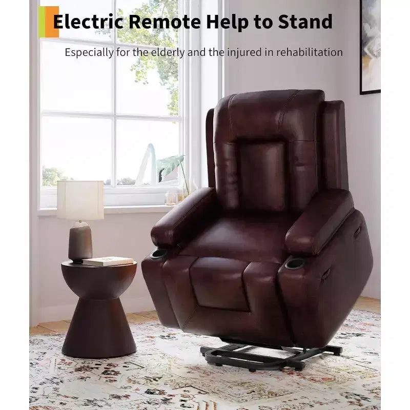 Fauteuil inclinable électrique grand format, fauteuil de cinéma maison avec soutien lombaire, dossier et repose-jambes réglables, fauteuil inclinable électrique pour personnes âgées pour le salon