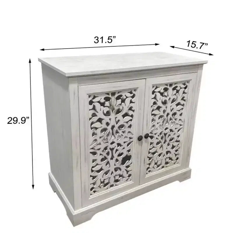 Credenza antica con ante intagliate, mobile buffet con finitura anticata - Panipeachy