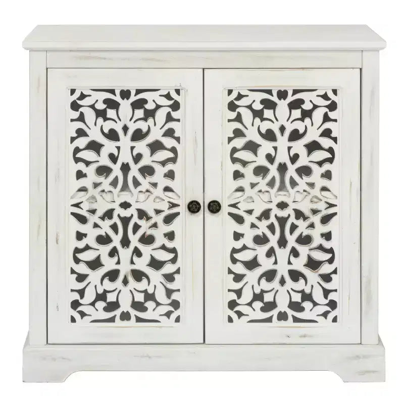 Credenza antica con ante intagliate, mobile buffet con finitura anticata - Panipeachy