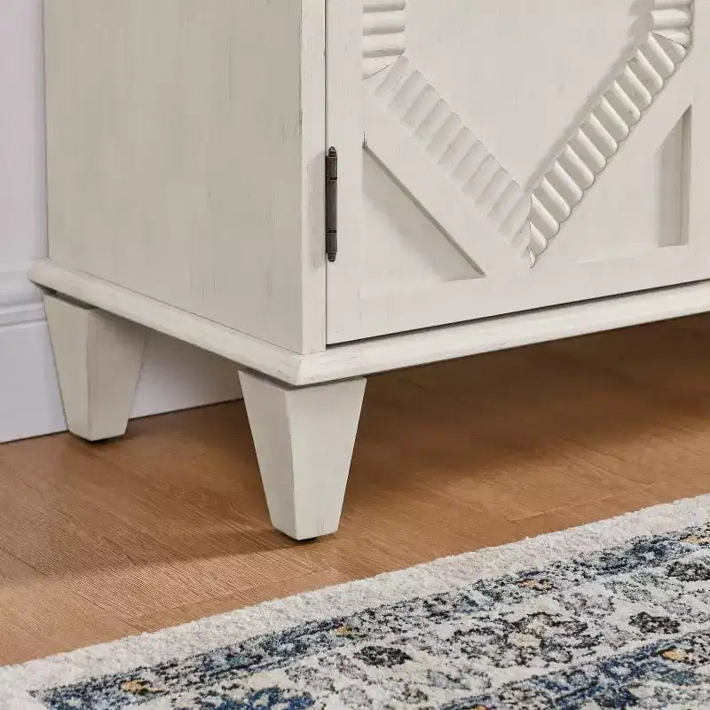 Credenza a buffet moderna di metà secolo 65, grande mobile console con ante geometriche e ripiano regolabile - Panipeachy