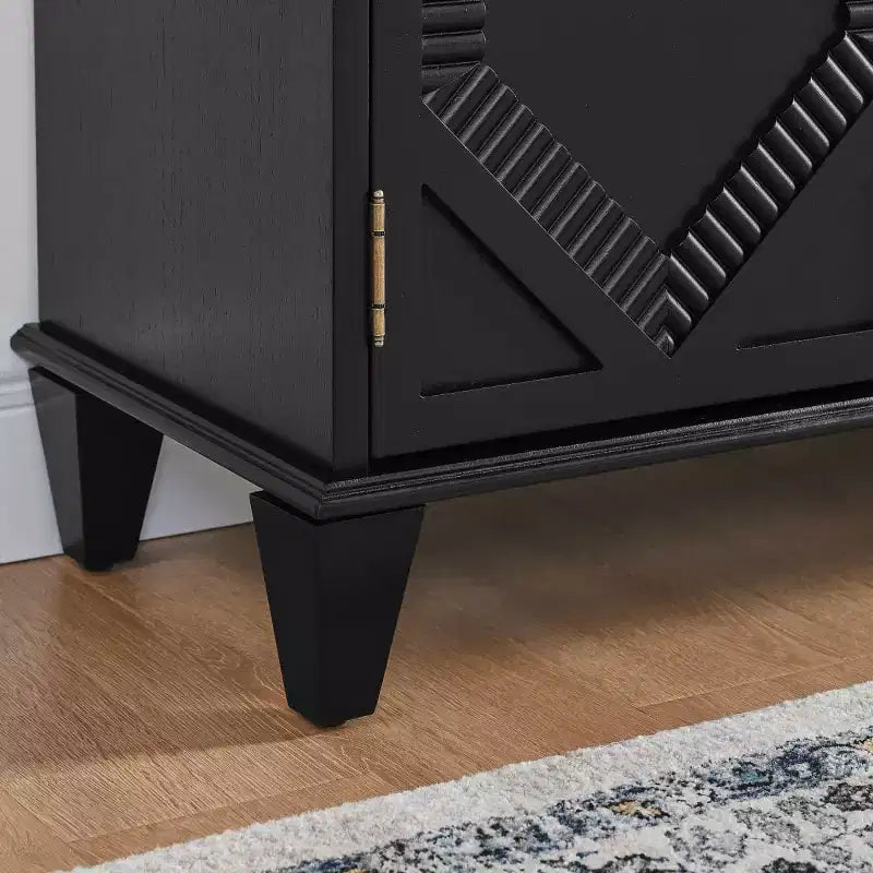 Credenza a buffet moderna di metà secolo 65, grande mobile console con ante geometriche e ripiano regolabile - Panipeachy