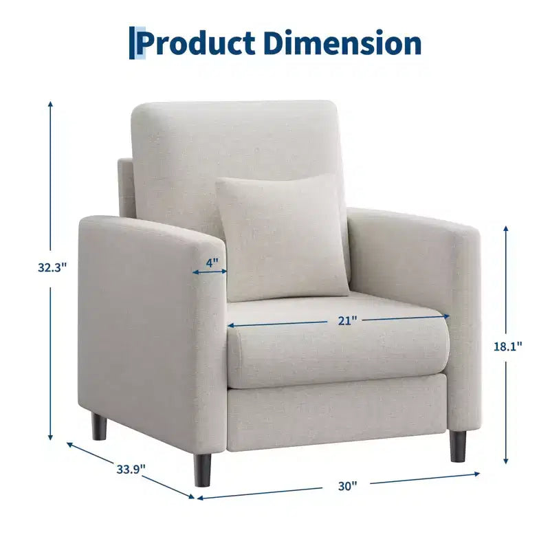 Poltrona da salotto, poltrona da lettura 33 per camera da letto, poltrone da salotto senza installazione, poltrona comoda da salotto, angolo lettura interamente in legno, beige
