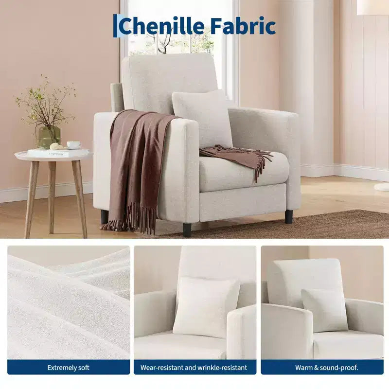 Poltrona da salotto, poltrona da lettura 33 per camera da letto, poltrone da salotto senza installazione, poltrona comoda da salotto, angolo lettura interamente in legno, beige