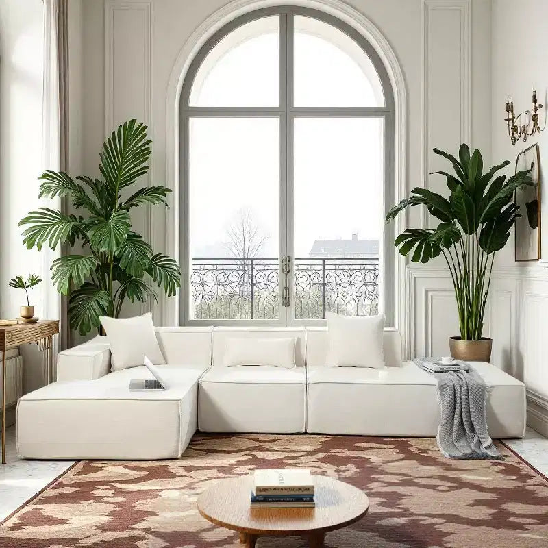 Christopher Knight Home Pyren Divano Componibile Moderno a L a 3 Posti Imbottito da 129,5