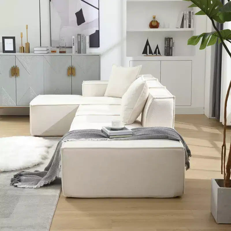 Christopher Knight Home Pyren Divano Componibile Moderno a L a 3 Posti Imbottito da 129,5