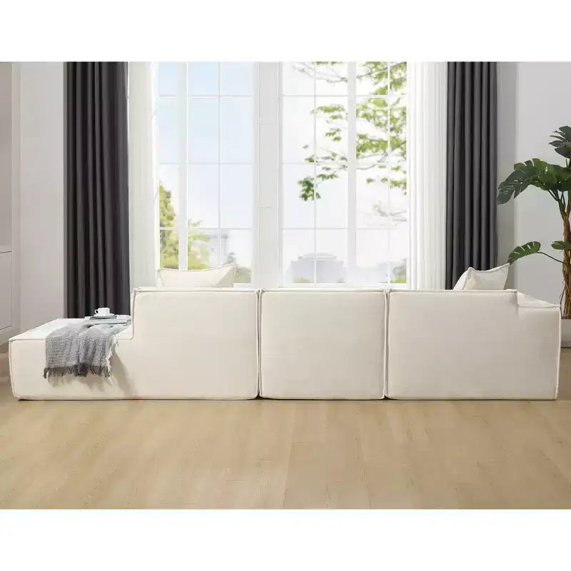 Christopher Knight Home Pyren Divano Componibile Moderno a L a 3 Posti Imbottito da 129,5