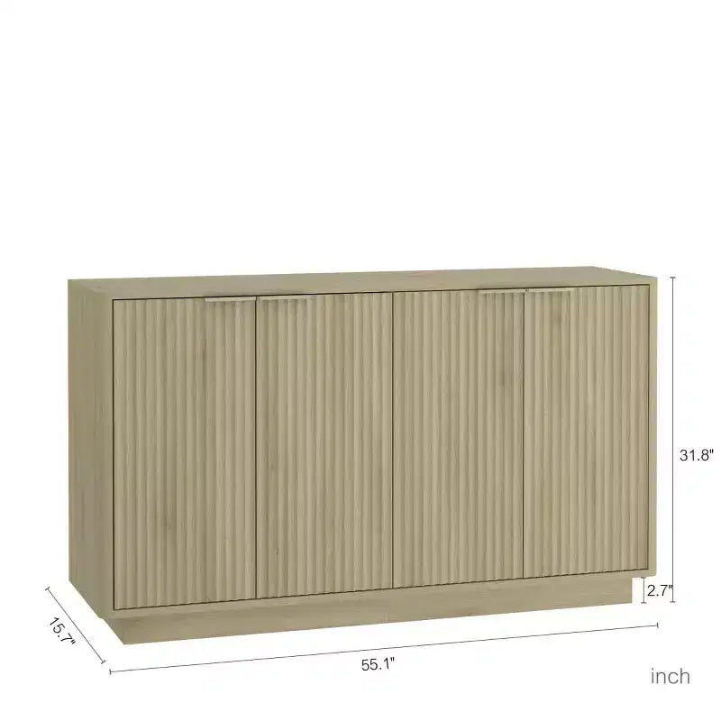 Credenza a buffet moderna con ante e ripiani regolabili, 140 cm, mobile contenitore per ingresso, sala da pranzo o soggiorno - Panipeachy