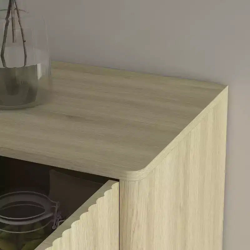 Credenza a buffet moderna con ante e ripiani regolabili, 140 cm, mobile contenitore per ingresso, sala da pranzo o soggiorno - Panipeachy