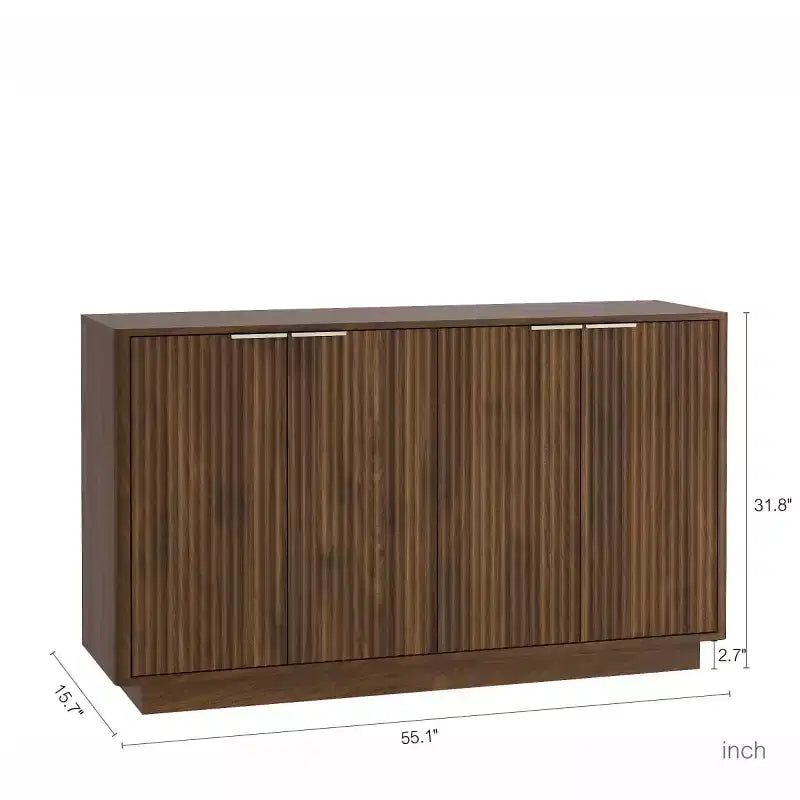 Credenza a buffet moderna con ante e ripiani regolabili, 140 cm, mobile contenitore per ingresso, sala da pranzo o soggiorno - Panipeachy