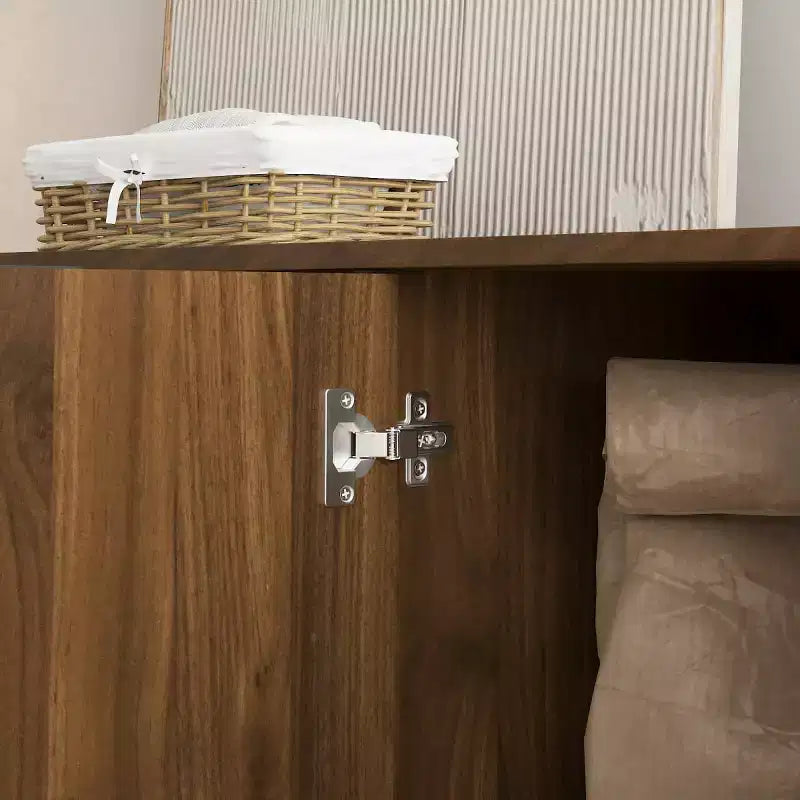 Credenza a buffet moderna con ante e ripiani regolabili, 140 cm, mobile contenitore per ingresso, sala da pranzo o soggiorno - Panipeachy