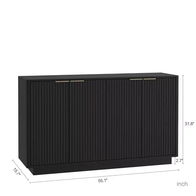 Credenza a buffet moderna con ante e ripiani regolabili, 140 cm, mobile contenitore per ingresso, sala da pranzo o soggiorno - Panipeachy