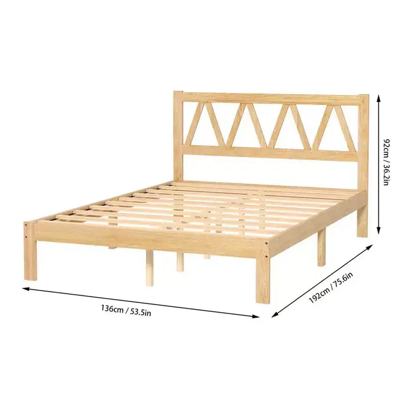 Struttura Letto Matrimoniale con Forte Capacità di Carico, Facile Montaggio, Design Minimalista in Legno per Camera da Letto