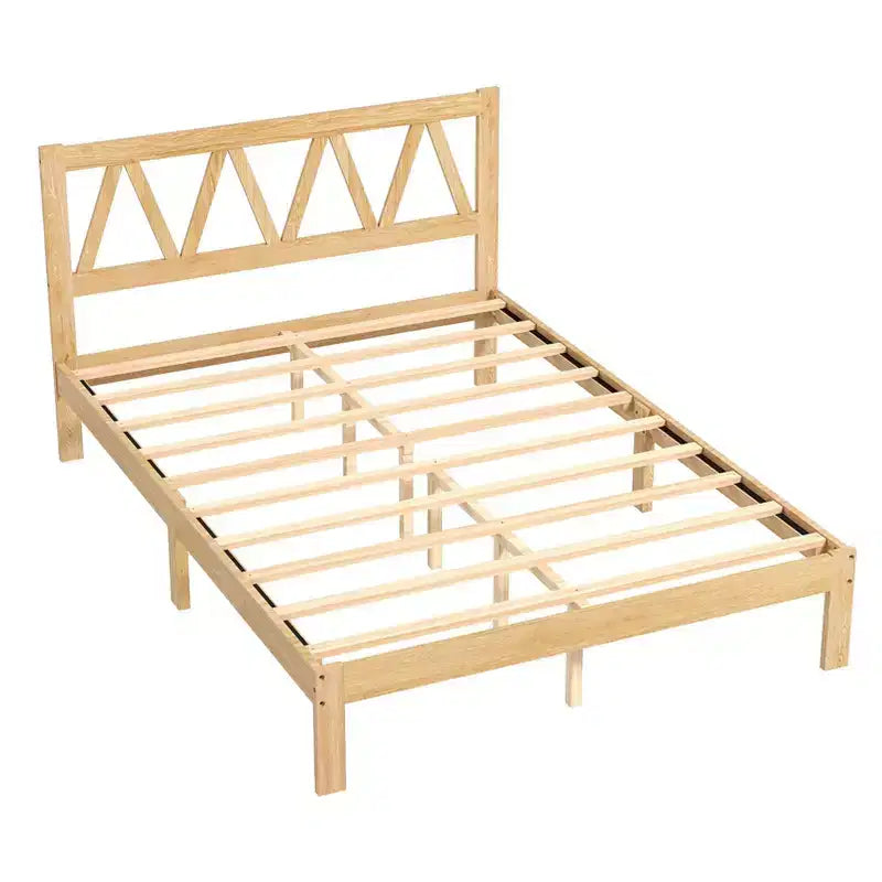 Struttura Letto Matrimoniale con Forte Capacità di Carico, Facile Montaggio, Design Minimalista in Legno per Camera da Letto