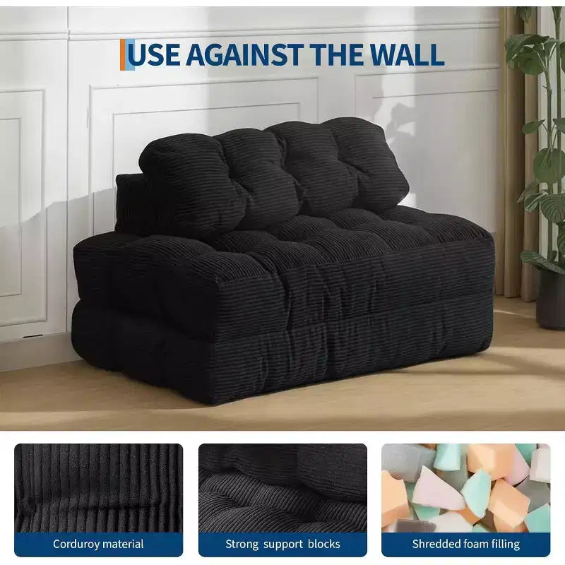 Divano letto pieghevole Acekool 3-in-1 con cuscino, sedia convertibile per soggiorno, camera da letto o ufficio, 79x52x8