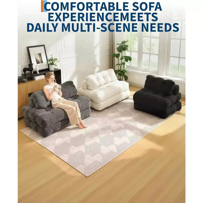 Divano letto pieghevole Acekool 3-in-1 con cuscino, sedia convertibile per soggiorno, camera da letto o ufficio, 79x52x8