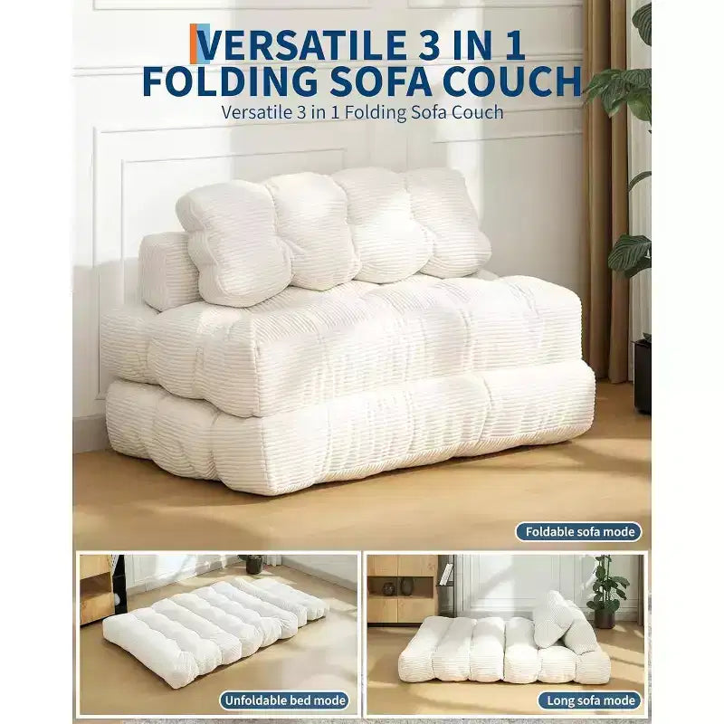 Divano letto pieghevole Acekool 3-in-1 con cuscino, sedia convertibile per soggiorno, camera da letto o ufficio, 79x52x8
