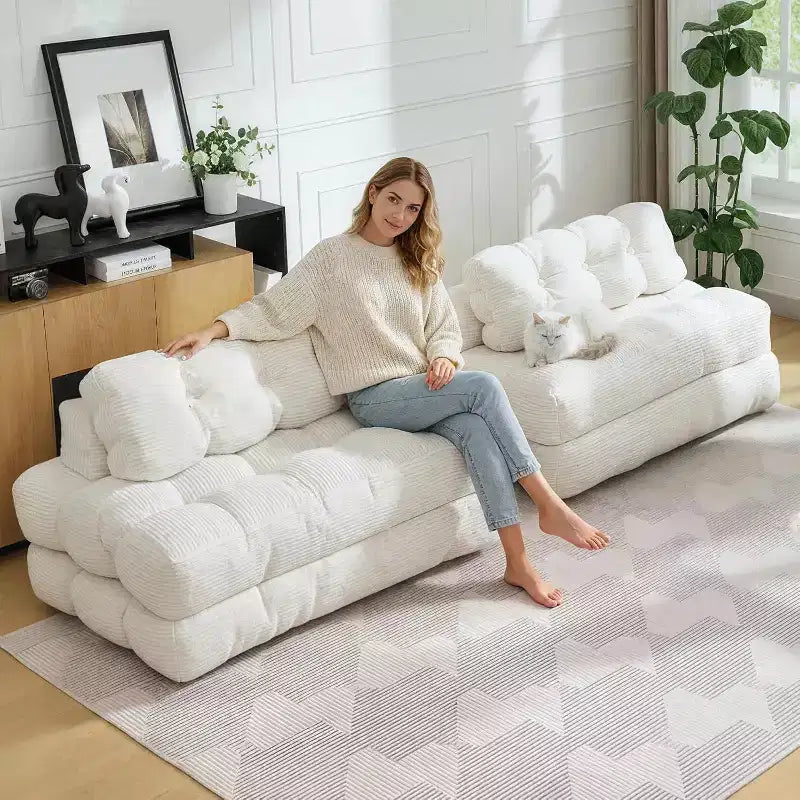 Divano letto pieghevole Acekool 3-in-1 con cuscino, sedia convertibile per soggiorno, camera da letto o ufficio, 79x52x8