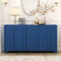4-Door Sideboard, Solid Wood Accent Entryway Console Table Storage Cabinet, Multi-Layered Pine Veneer Design Elements