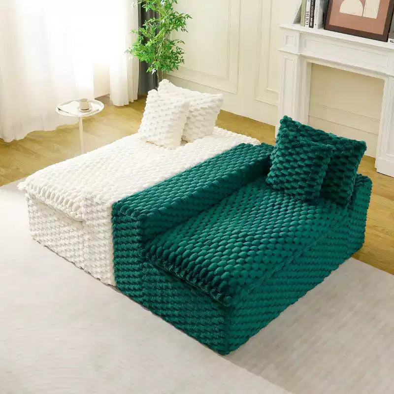 Divano Sezionale Modulare Moderno a Blocchi di Colore, Divano Profondo in Velluto Tartaruga per Soggiorno, Camera da Letto o Appartamento-Panipeachy