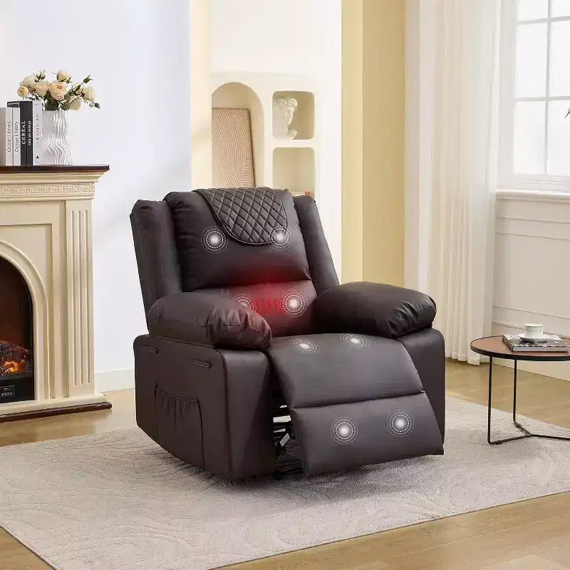 Fauteuil inclinable manuel Acekool, massage et chaleur, réglable à 135°, poches latérales, pour salon et chambre