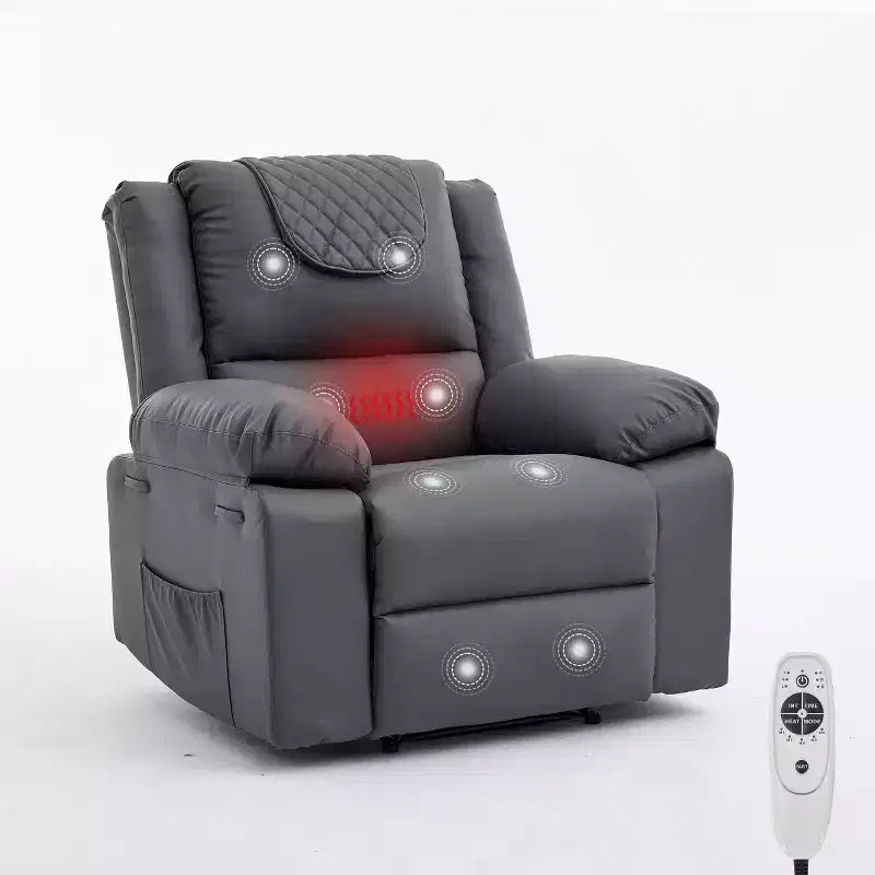 Fauteuil inclinable manuel Acekool, massage et chaleur, réglable à 135°, poches latérales, pour salon et chambre