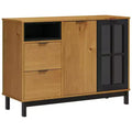 vidaXL FLAM Sideboard with Glass Door 43.3x15.7x31.5 Solid Wood Pine