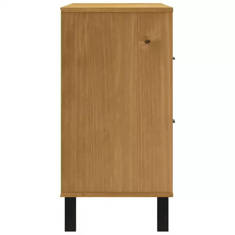 vidaXL FLAM Madia con anta in vetro 110x40x80 cm Legno massello di pino